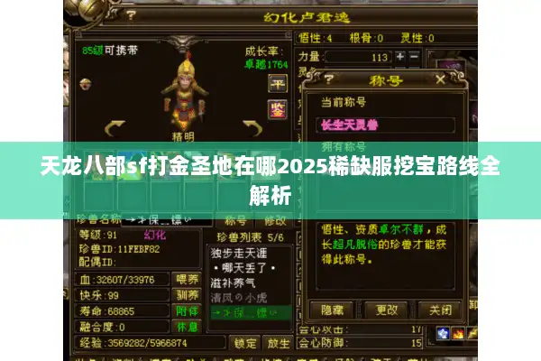 天龙八部sf打金圣地在哪2025稀缺服挖宝路线全解析 天龙八部sf打金圣地在哪2025稀缺服挖宝路线全解析