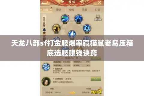 天龙八部sf打金服爆率藏猫腻老鸟压箱底选服赚钱诀窍
