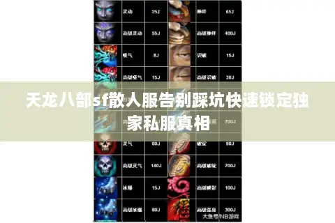 天龙八部sf散人服告别踩坑快速锁定独家私服真相
