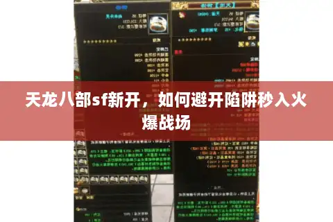 天龙八部sf新开，如何避开陷阱秒入火爆战场