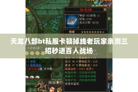 天龙八部bt私服卡顿掉线老玩家亲测三招秒进百人战场