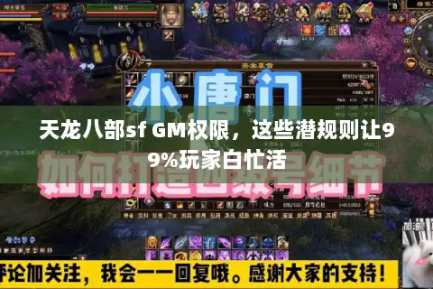 天龙八部sf GM权限，这些潜规则让99%玩家白忙活