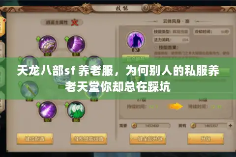 天龙八部sf 养老服，为何别人的私服养老天堂你却总在踩坑
