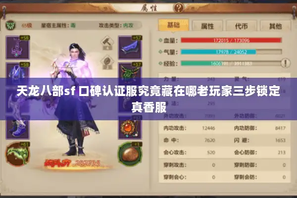 天龙八部sf 口碑认证服究竟藏在哪老玩家三步锁定真香服