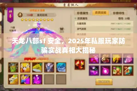 天龙八部sf 安全,2025年私服玩家防骗实战真相大揭秘 天龙八部sf 安全,2025年私服玩家防骗实战真相大揭秘