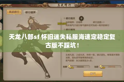 天龙八部sf 怀旧迷失私服海速定稳定复古版不踩坑！