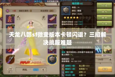 天龙八部sf微变版本卡顿闪退？三招解决挑服难题