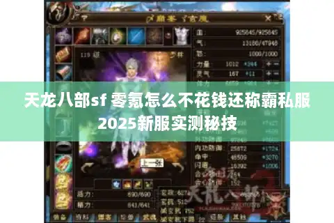 天龙八部sf 零氪怎么不花钱还称霸私服2025新服实测秘技