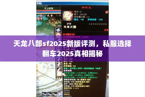 天龙八部sf2025新版评测，私服选择翻车2025真相揭秘
