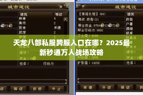 天龙八部私服跨服入口在哪？2025最新秒通万人战场攻略