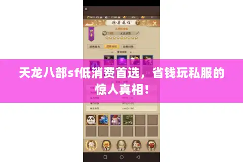 天龙八部sf低消费首选，省钱玩私服的惊人真相！