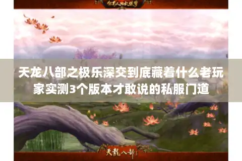 天龙八部之极乐深交到底藏着什么老玩家实测3个版本才敢说的私服门道 天龙八部之极乐深交到底藏着什么老玩家实测3个版本才敢说的私服门道