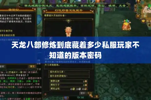 天龙八部修炼到底藏着多少私服玩家不知道的版本密码