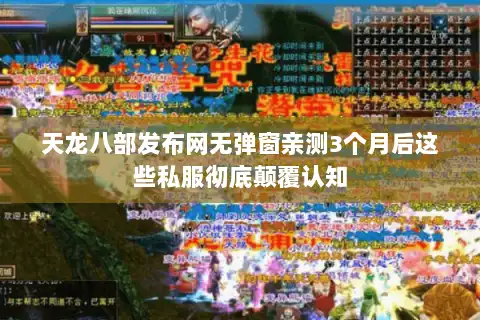 天龙八部发布网无弹窗亲测3个月后这些私服彻底颠覆认知