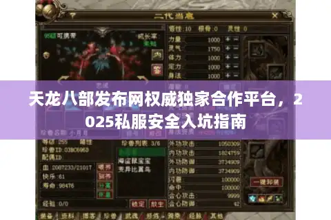 天龙八部发布网权威独家合作平台,2025私服安全入坑指南 天龙八部发布网权威独家合作平台,2025私服安全入坑指南
