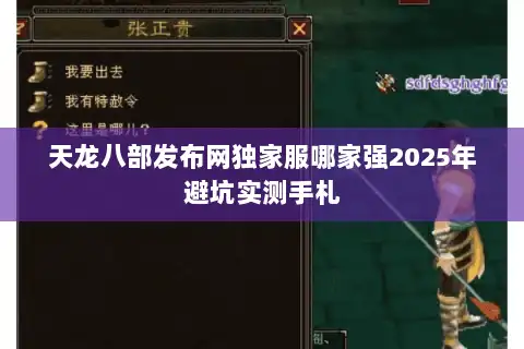 天龙八部发布网独家服哪家强2025年避坑实测手札