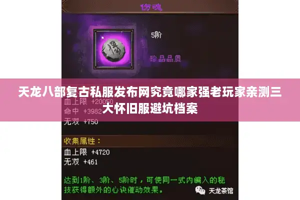 天龙八部复古私服发布网究竟哪家强老玩家亲测三大怀旧服避坑档案 天龙八部复古私服发布网究竟哪家强老玩家亲测三大怀旧服避坑档案