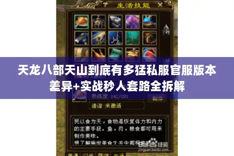 天龙八部天山到底有多猛私服官服版本差异+实战秒人套路全拆解