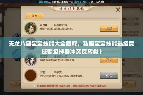 天龙八部宝宝技能大全图解，私服宝宝技能选择竟成翻盘神器冲突反转类）
