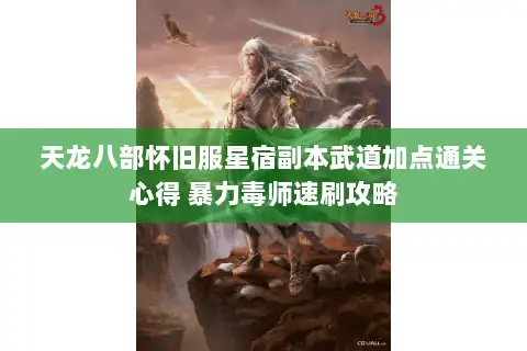 天龙八部怀旧服星宿副本武道加点通关心得 暴力毒师速刷攻略