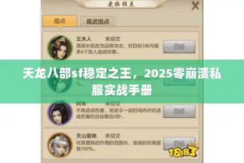 天龙八部sf稳定之王,2025零崩溃私服实战手册 天龙八部sf稳定之王,2025零崩溃私服实战手册
