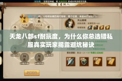 天龙八部sf耐玩度,为什么你总选错私服真实玩家揭露避坑秘诀 天龙八部sf耐玩度,为什么你总选错私服真实玩家揭露避坑秘诀