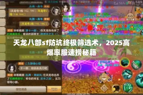 天龙八部sf防坑终极筛选术，2025高爆率服速捞秘籍
