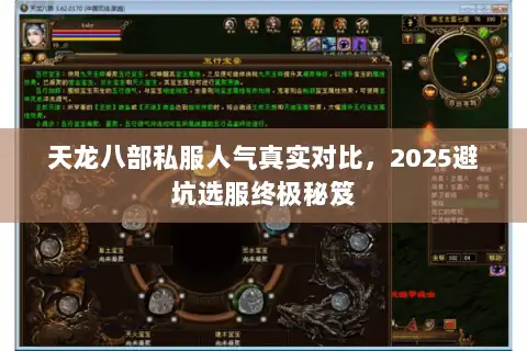 天龙八部私服人气真实对比，2025避坑选服终极秘笈