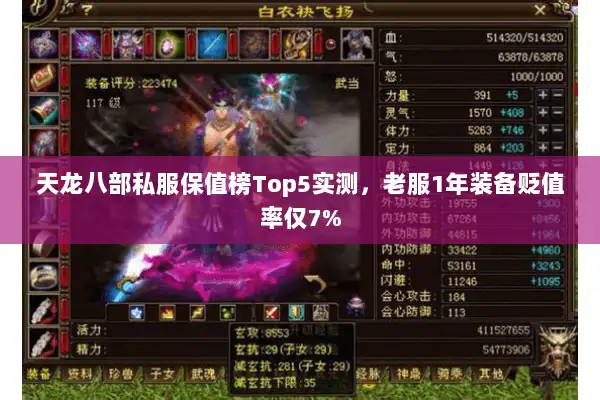 天龙八部私服保值榜Top5实测,老服1年装备贬值率仅7% 天龙八部私服保值榜Top5实测,老服1年装备贬值率仅7%