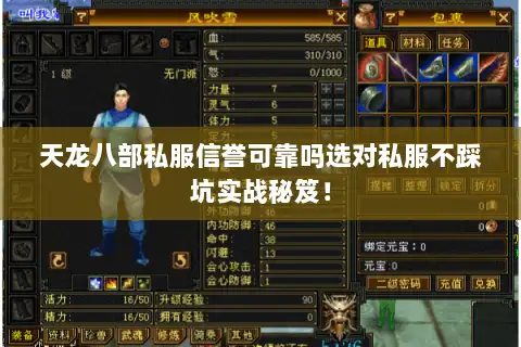 天龙八部私服信誉可靠吗选对私服不踩坑实战秘笈！