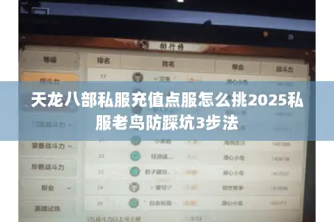 天龙八部私服充值点服怎么挑2025私服老鸟防踩坑3步法