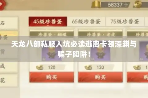 天龙八部私服入坑必读逃离卡顿深渊与骗子陷阱！