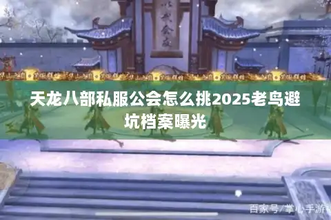 天龙八部私服公会怎么挑2025老鸟避坑档案曝光 天龙八部私服公会怎么挑2025老鸟避坑档案曝光