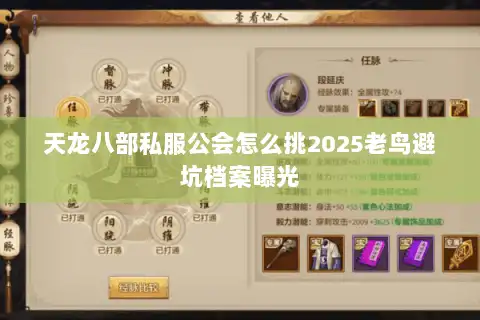 天龙八部私服公会怎么挑2025老鸟避坑档案曝光 天龙八部私服公会怎么挑2025老鸟避坑档案曝光