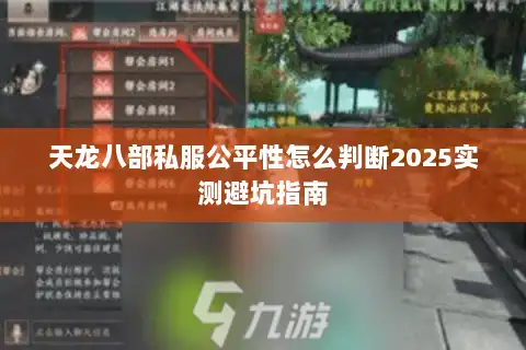 天龙八部私服公平性怎么判断2025实测避坑指南