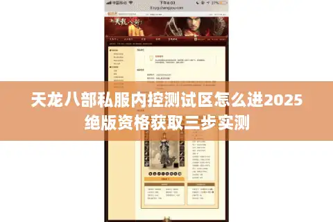 天龙八部私服内控测试区怎么进2025绝版资格获取三步实测