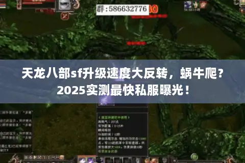 天龙八部sf升级速度大反转，蜗牛爬？2025实测最快私服曝光！