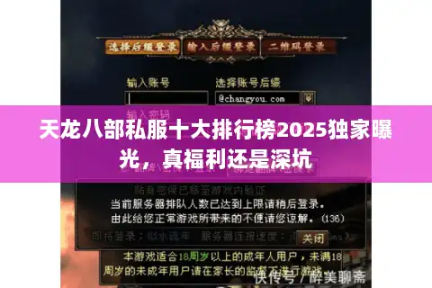 天龙八部私服十大排行榜2025独家曝光，真福利还是深坑