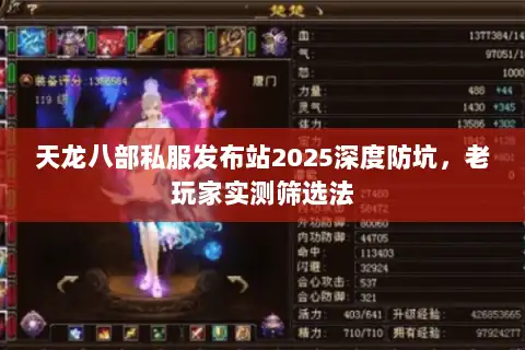 天龙八部私服发布站2025深度防坑，老玩家实测筛选法