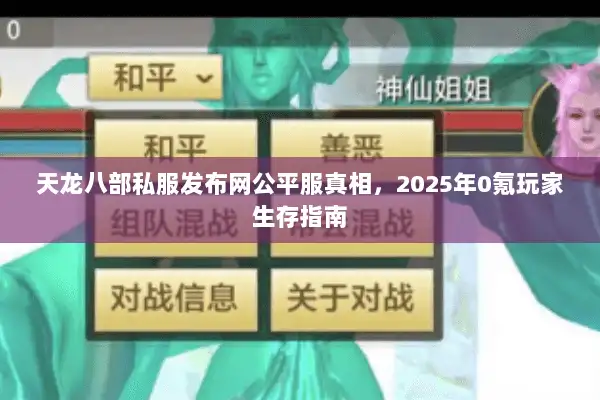 天龙八部私服发布网公平服真相，2025年0氪玩家生存指南