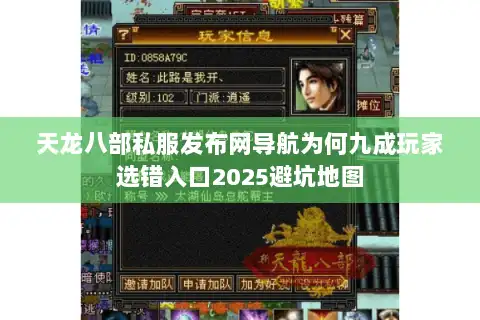 天龙八部私服发布网导航为何九成玩家选错入口2025避坑地图