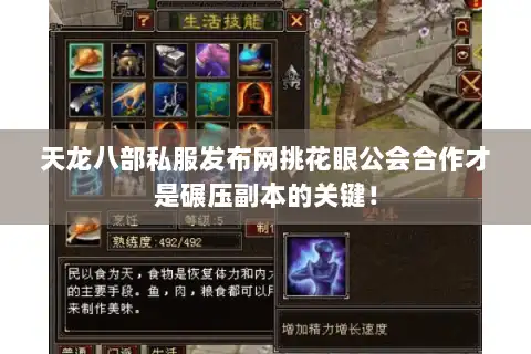 天龙八部私服发布网挑花眼公会合作才是碾压副本的关键！