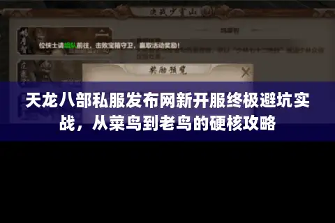 天龙八部私服发布网新开服终极避坑实战，从菜鸟到老鸟的硬核攻略