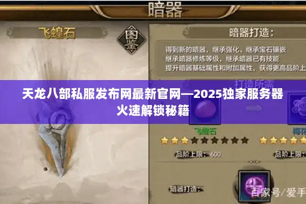 天龙八部私服发布网最新官网—2025独家服务器火速解锁秘籍 天龙八部私服发布网最新官网—2025独家服务器火速解锁秘籍