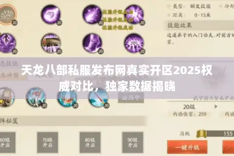 天龙八部私服发布网真实开区2025权威对比，独家数据揭晓