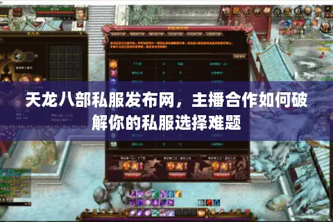 天龙八部私服发布网，主播合作如何破解你的私服选择难题