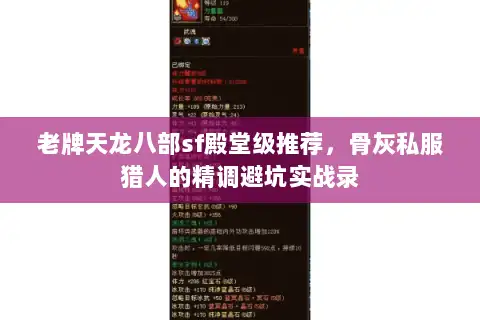 老牌天龙八部sf殿堂级推荐，骨灰私服猎人的精调避坑实战录
