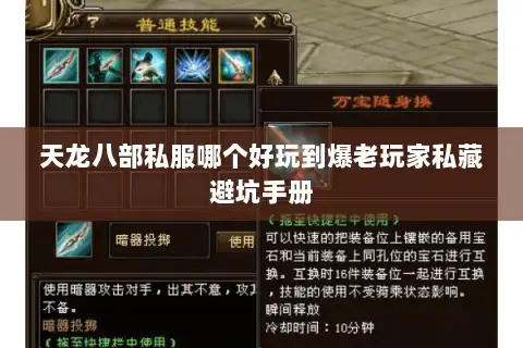 天龙八部私服哪个好玩到爆老玩家私藏避坑手册