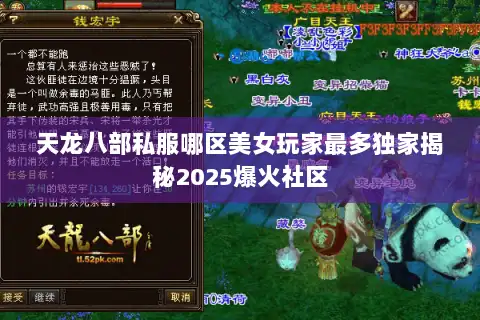 天龙八部私服哪区美女玩家最多独家揭秘2025爆火社区 天龙八部私服哪区美女玩家最多独家揭秘2025爆火社区