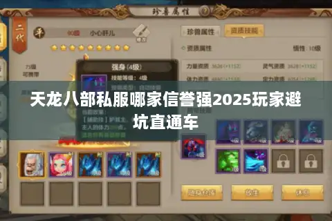 天龙八部私服哪家信誉强2025玩家避坑直通车